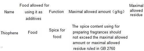 Maximal allowed amount and maximal allowed residue