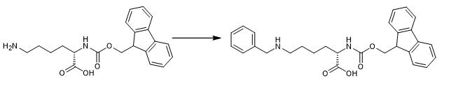 The synthetic step 1 of FMOC-LYS(BOC)(ME)-OH.