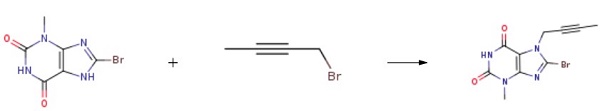 8-bromo-7-(but-2-ynyl)-3-methyl-1H-purine-2,6(3H,7H)-dione 8-bromo-7-(but-2-ynyl)-3-methyl-1H-purine-2,6(3H,7H)-dione