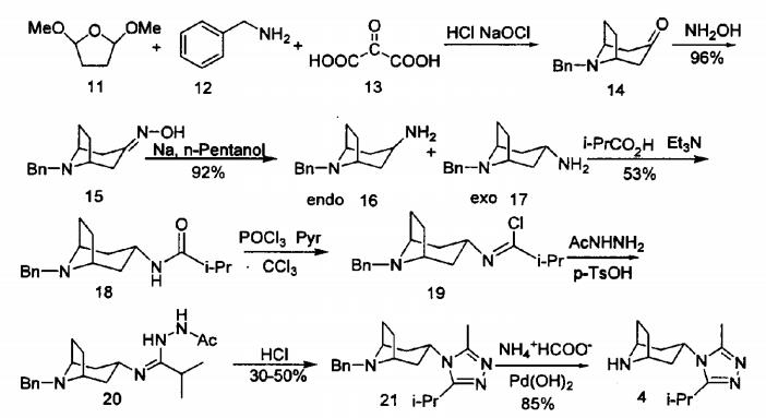 (1R,3s,5S)-3-(3-異丙基-5-甲基-4H-1,2,4-三唑-4-基)-8-氮雜雙環(huán)[3.2.1]辛烷的制備及其應(yīng)用