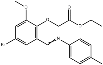 ETHYL 2-(4-BROMO-2-METHOXY-6-([(4-METHYLPHENYL)IMINO]METHYL)PHENOXY)ACETATE Struktur