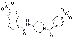5-(METHYLSULFONYL)-N-(1-[4-(METHYLSULFONYL)BENZOYL]PIPERIDIN-4-YL)INDOLINE-1-CARBOXAMIDE