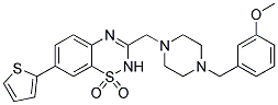 3-([4-(3-METHOXYBENZYL)PIPERAZIN-1-YL]METHYL)-7-(2-THIENYL)-2H-1,2,4-BENZOTHIADIAZINE 1,1-DIOXIDE