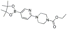 4-[5-(4,4,5,5-tetramethyl-[1,3,2]dioxaborolan-2-yl)-pyridin-2-yl]piperazine-1-carboxylic acid ethyl ester Struktur