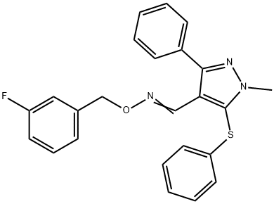 1-METHYL-3-PHENYL-5-(PHENYLSULFANYL)-1H-PYRAZOLE-4-CARBALDEHYDE O-(3-FLUOROBENZYL)OXIME Structure