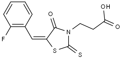 3-[5-(2-FLUORO-BENZYLIDENE)-4-OXO-2-THIOXO-THIAZOLIDIN-3-YL]-PROPIONIC ACID Struktur