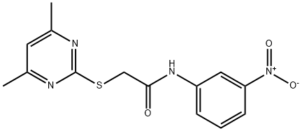 2-[(4,6-DIMETHYL-2-PYRIMIDINYL)SULFANYL]-N-(3-NITROPHENYL)ACETAMIDE Struktur