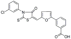 3-(5-{(E)-[3-(3-CHLOROPHENYL)-4-OXO-2-THIOXO-1,3-THIAZOLIDIN-5-YLIDENE]METHYL}-2-FURYL)BENZOIC ACID|