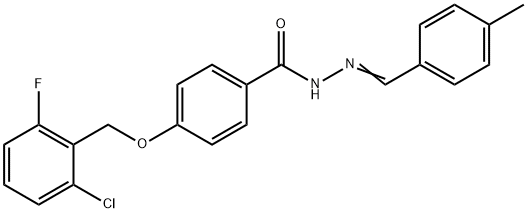 4-[(2-CHLORO-6-FLUOROBENZYL)OXY]-N'-[(E)-(4-METHYLPHENYL)METHYLIDENE]BENZENECARBOHYDRAZIDE Struktur