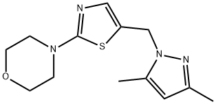 4-(5-[(3,5-DIMETHYL-1H-PYRAZOL-1-YL)METHYL]-1,3-THIAZOL-2-YL)MORPHOLINE Struktur