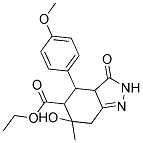 ETHYL 6-HYDROXY-4-(4-METHOXYPHENYL)-6-METHYL-3-OXO-3,3A,4,5,6,7-HEXAHYDRO-2H-INDAZOLE-5-CARBOXYLATE