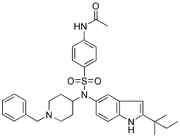 N-[4-((1-BENZYLPIPERIDIN-4-YL)(2-(1,1-DIMETHYLPROPYL)-1H-INDOL-5-YL)AMINOSULPHONYL)PHENYL]ACETAMIDE