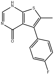 5-(4-FLUORO-PHENYL)-6-METHYL-3H-THIENO[2,3-D]PYRIMIDIN-4-ONE Struktur