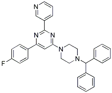 4-(4-BENZHYDRYL-PIPERAZIN-1-YL)-6-(4-FLUORO-PHENYL)-2-PYRIDIN-3-YL-PYRIMIDINE|