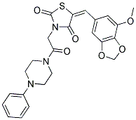 (E)-5-((7-METHOXYBENZO[D][1,3]DIOXOL-5-YL)METHYLENE)-3-(2-OXO-2-(4-PHENYLPIPERAZIN-1-YL)ETHYL)THIAZOLIDINE-2,4-DIONE