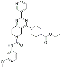 1-[6-(3-METHOXY-PHENYLCARBAMOYL)-2-PYRIDIN-3-YL-5,6,7,8-TETRAHYDRO-PYRIDO[4,3-D]PYRIMIDIN-4-YL]-PIPERIDINE-4-CARBOXYLIC ACID ETHYL ESTER