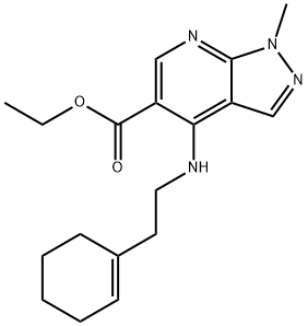 ETHYL 4-([2-(1-CYCLOHEXENYL)ETHYL]AMINO)-1-METHYL-1H-PYRAZOLO[3,4-B]PYRIDINE-5-CARBOXYLATE Struktur