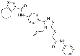 N-(4-(5-(2-(M-TOLUIDINO)-2-OXOETHYLTHIO)-4-ALLYL-4H-1,2,4-TRIAZOL-3-YL)PHENYL)-4,5,6,7-TETRAHYDROBENZO[B]THIOPHENE-3-CARBOXAMIDE