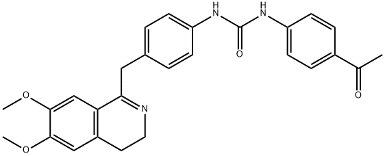 3-(4-ACETYLPHENYL)-1-(4-((6,7-DIMETHOXY(3,4-DIHYDROISOQUINOLYL))METHYL)PHENYL)UREA Structure