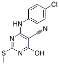 4-(4-CHLOROANILINO)-6-HYDROXY-2-(METHYLSULFANYL)-5-PYRIMIDINECARBONITRILE Structure