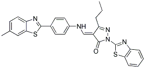 (E)-1-(BENZO[D]THIAZOL-2-YL)-4-((4-(6-METHYLBENZO[D]THIAZOL-2-YL)PHENYLAMINO)METHYLENE)-3-PROPYL-1H-PYRAZOL-5(4H)-ONE Struktur