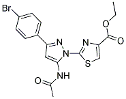 ETHYL 2-[5-(ACETYLAMINO)-3-(4-BROMOPHENYL)-1H-PYRAZOL-1-YL]-1,3-THIAZOLE-4-CARBOXYLATE Structure