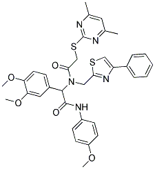 2-(3,4-DIMETHOXYPHENYL)-2-(2-(4,6-DIMETHYLPYRIMIDIN-2-YLTHIO)-N-((4-PHENYLTHIAZOL-2-YL)METHYL)ACETAMIDO)-N-(4-METHOXYPHENYL)ACETAMIDE