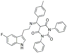 (E)-5-((2-(5-FLUORO-1H-INDOL-3-YL)ETHYLIMINO)(P-TOLYL)METHYL)-1,3-DIPHENYLPYRIMIDINE-2,4,6(1H,3H,5H)-TRIONE|