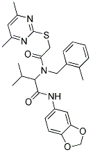 N-(BENZO[D][1,3]DIOXOL-5-YL)-2-(2-(4,6-DIMETHYLPYRIMIDIN-2-YLTHIO)-N-(2-METHYLBENZYL)ACETAMIDO)-3-METHYLBUTANAMIDE