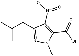 5-ISOBUTYL-2-METHYL-4-NITRO-2 H-PYRAZOLE-3-CARBOXYLIC ACID Structure
