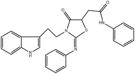 (E)-2-(3-(2-(1H-INDOL-3-YL)ETHYL)-4-OXO-2-(PHENYLIMINO)THIAZOLIDIN-5-YL)-N-PHENYLACETAMIDE