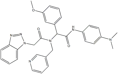 2-(2-(1H-BENZO[D][1,2,3]TRIAZOL-1-YL)-N-(PYRIDIN-3-YLMETHYL)ACETAMIDO)-N-(4-(DIMETHYLAMINO)PHENYL)-2-(3-METHOXYPHENYL)ACETAMIDE