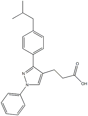 3-(3-(4-ISOBUTYLPHENYL)-1-PHENYL-1H-PYRAZOL-4-YL)PROPANOIC ACID Struktur